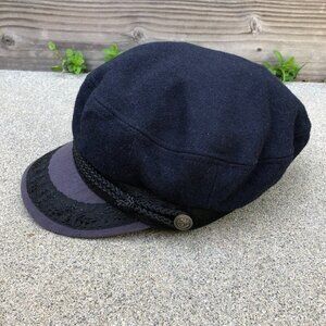 Vintage PETER GRIMM Wool Blend Cabbie Military Army Hat Adult One Size Blue Cap﻿